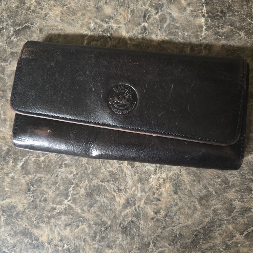 Mancini‎ Trifold Checkbook Leather Wallet